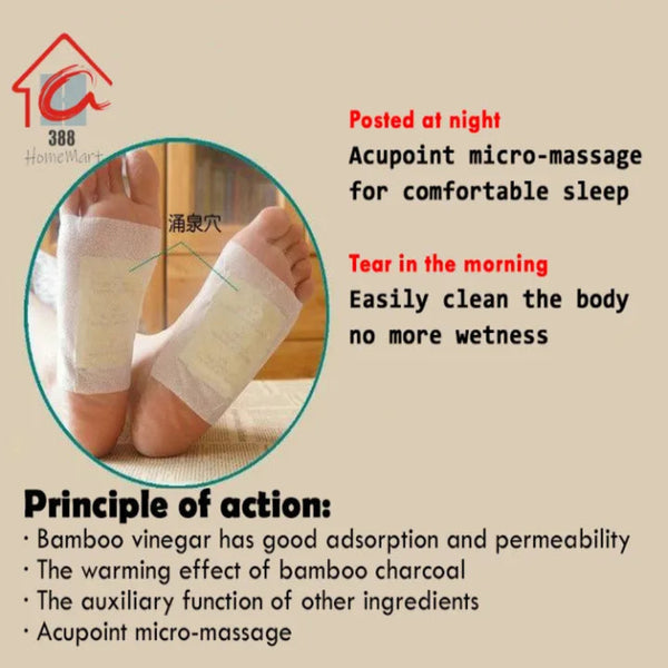 100% Herbal & Gentle Ingredient Detox Foot Pads (Pack of 30)