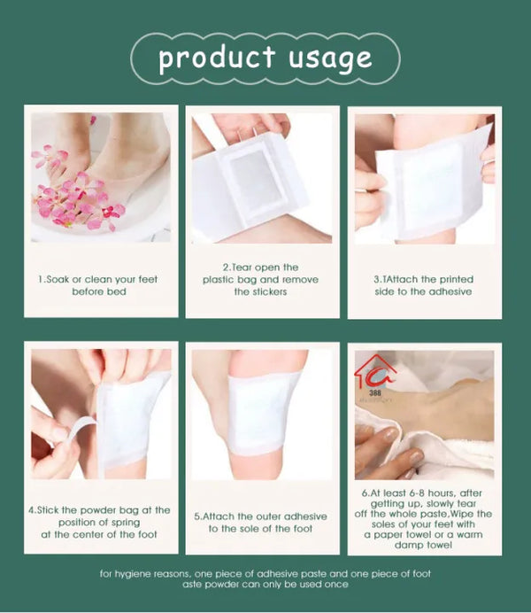 100% 🥉 Pure Sole Herbal & Gentle Ingredient Detox Foot Pads -599
